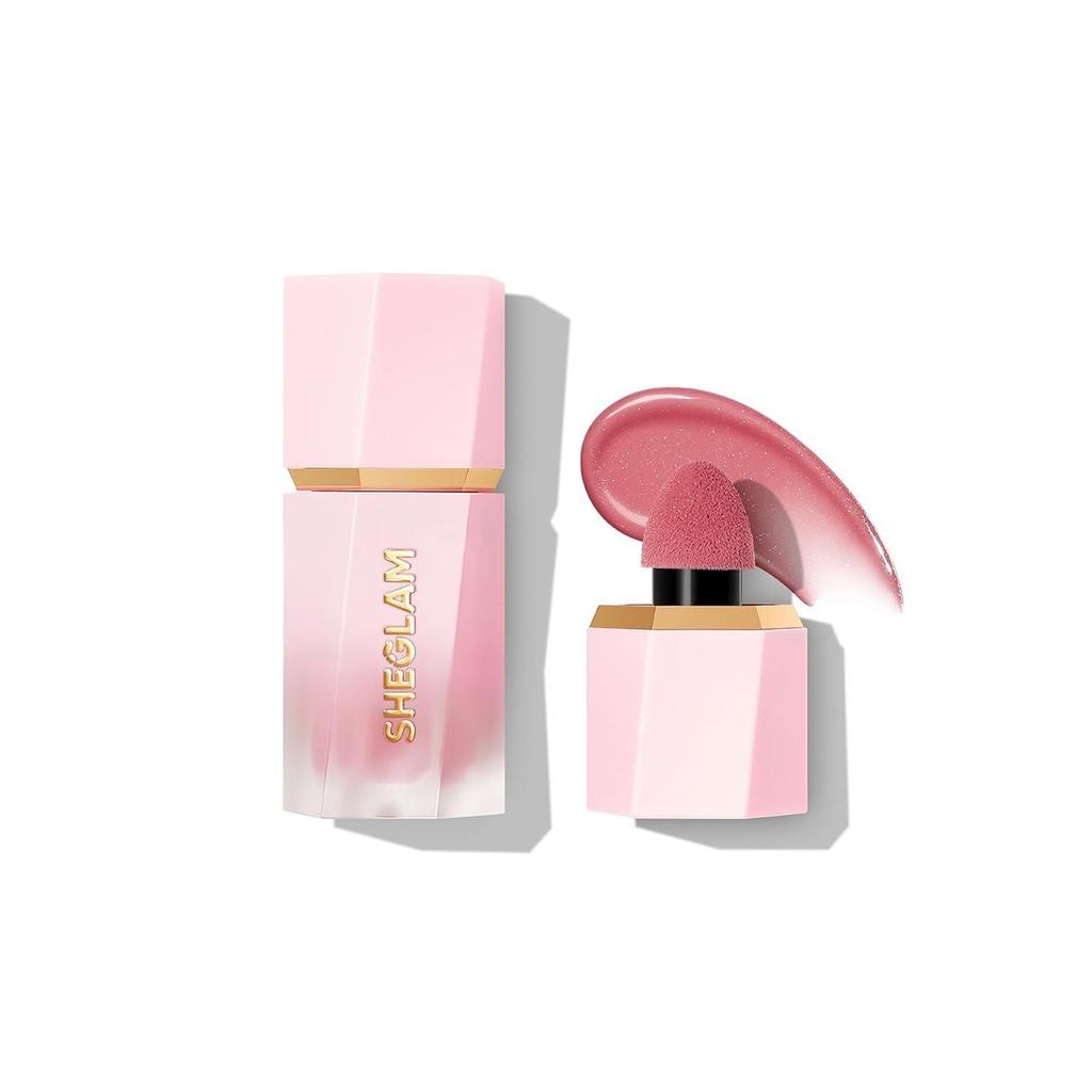 SHEGLAM Color Bloom Liquid Cheek 25 colorsMatte/Shimmer 2 texturesEasy Apply Puff Shortens Midface Gives Healthy Glow Dimension Animal-free (Shimmer