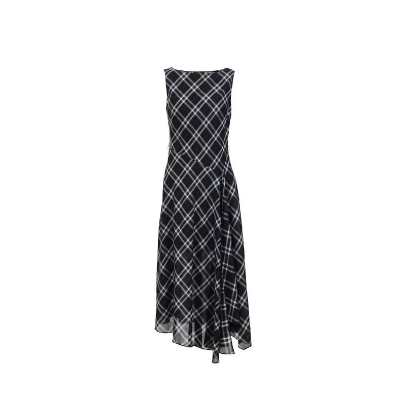 VEROMODA Plaid Print Sleeveless A-line Maxi Dress