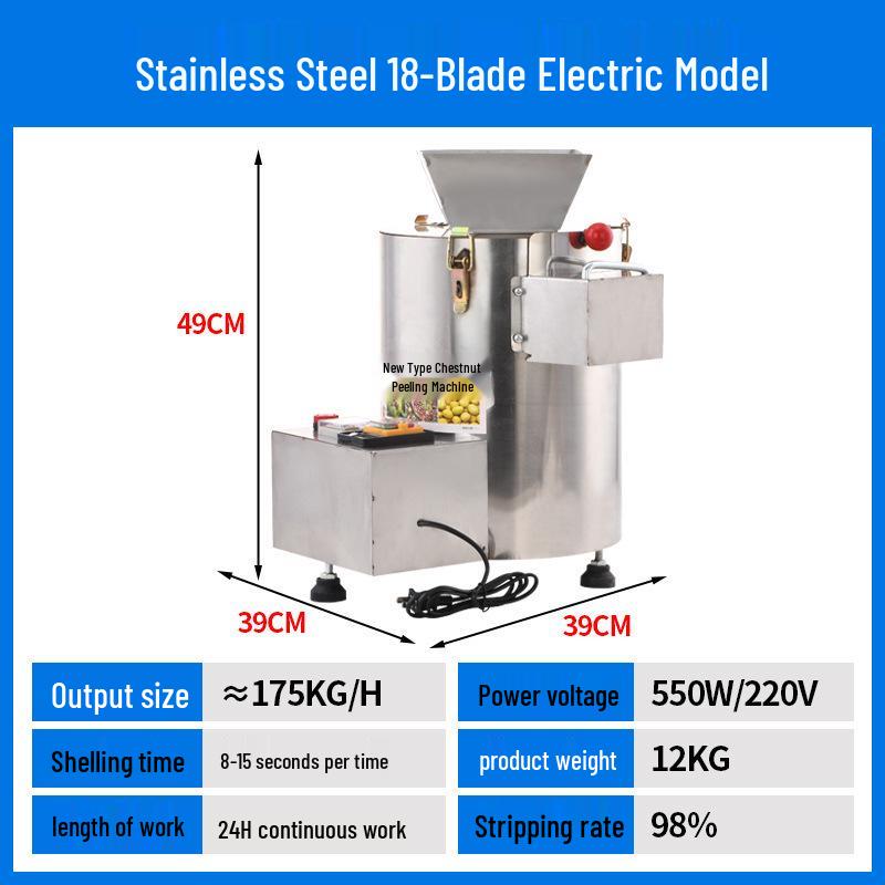 Commercial Automatic Chestnut Shelling & Peeling Machine – Electric Kernel & Shell Remover.