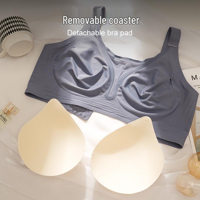 Plus Size Seamless Mesh Bra: Full Coverage, Thin Style, Anti-Sagging, Minimizes Appearance of Large Breasts.