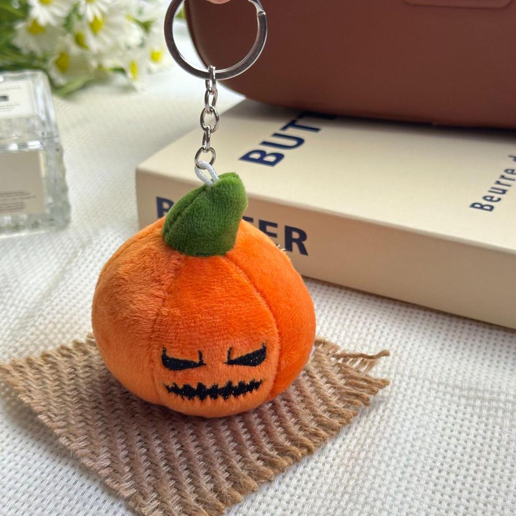 In-Stock Funny Halloween Pumpkin Plush Keychain Toy