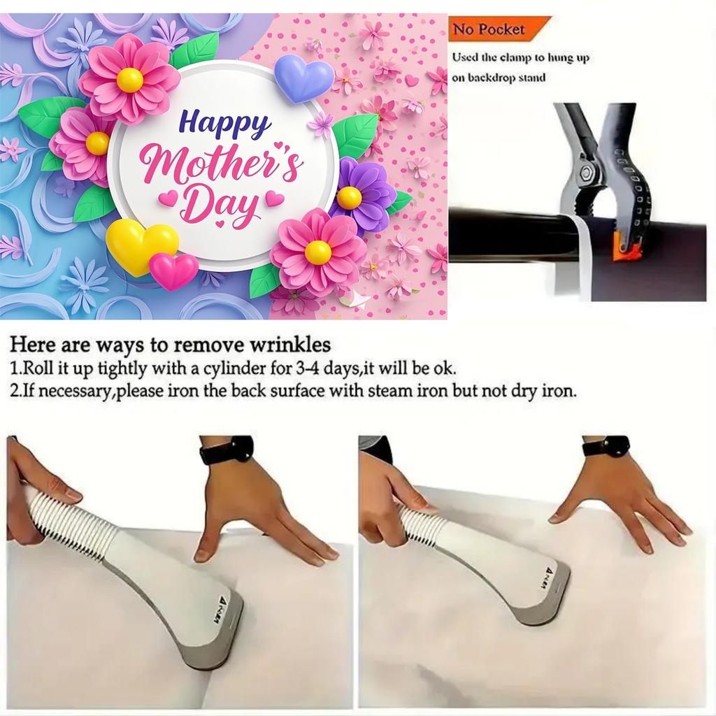 Frohen Muttertag Blumenhintergrund - Rosa & Lila Blumendesign für Fotostudios, Geburtstage, Jubiläen und Ganzjahresnutzung, Muttertagsgeschenk