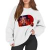 Women's Fashion Long Sleeve Print Round Neck Loose Pullover Sweater Top