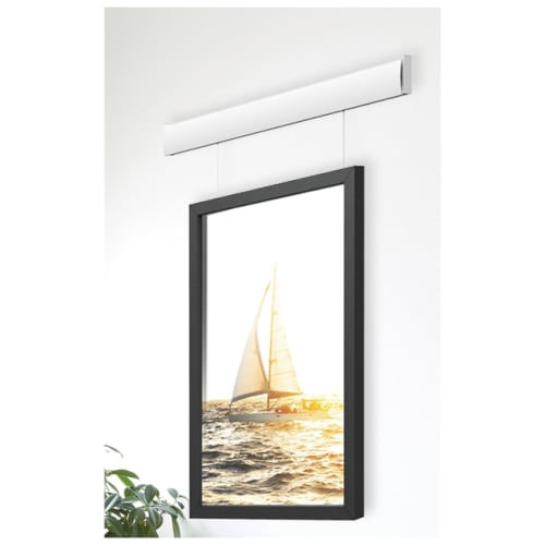 Fukui Metal Craft Rail Sun Picture Rail, 65cm Wide, Stylish Ball-Type with White Mini Wire Set, for Frames, Picture Display, DIY, Rentals, Walls, and