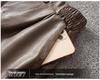 Women's High-Waisted PU Leather A-Line Bootcut Shorts, Plus Size, 2026 Autumn/Winter Fashion.