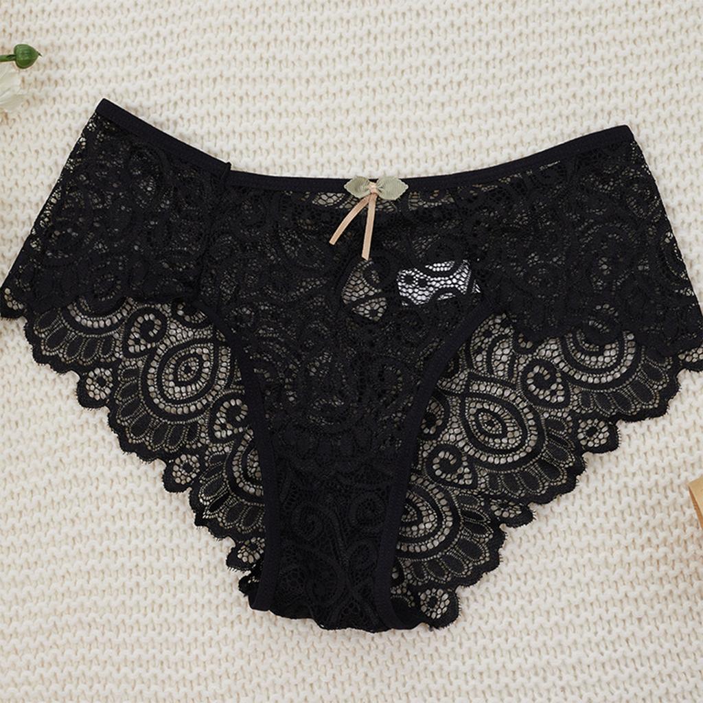 Ladies' High-end Lace Lace Water Droplet Sexy Mid Waist Women's Plus Size Underwear