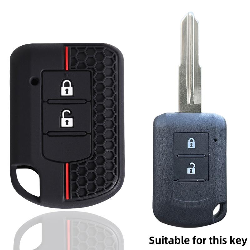 

Silicone Car Key Cover Case For Mitsubishi ASX ASH Outlander Lancer EX Galant Pajero L200 2 Button Keyring Protector