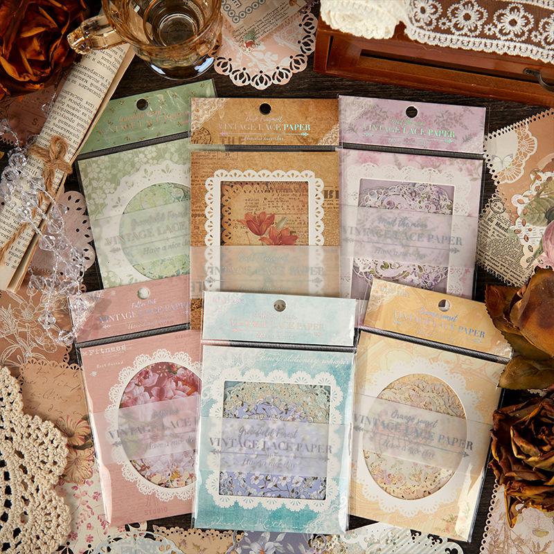 1pack/15pcs Vintage Material Paper Pack, Art Retro Style DIY Handmade Album Scrapbooking Decorative Paper Supplies