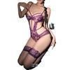 Crispy lingerie sexy purple onesie lace temptation pure desire free waist suit uniform woman