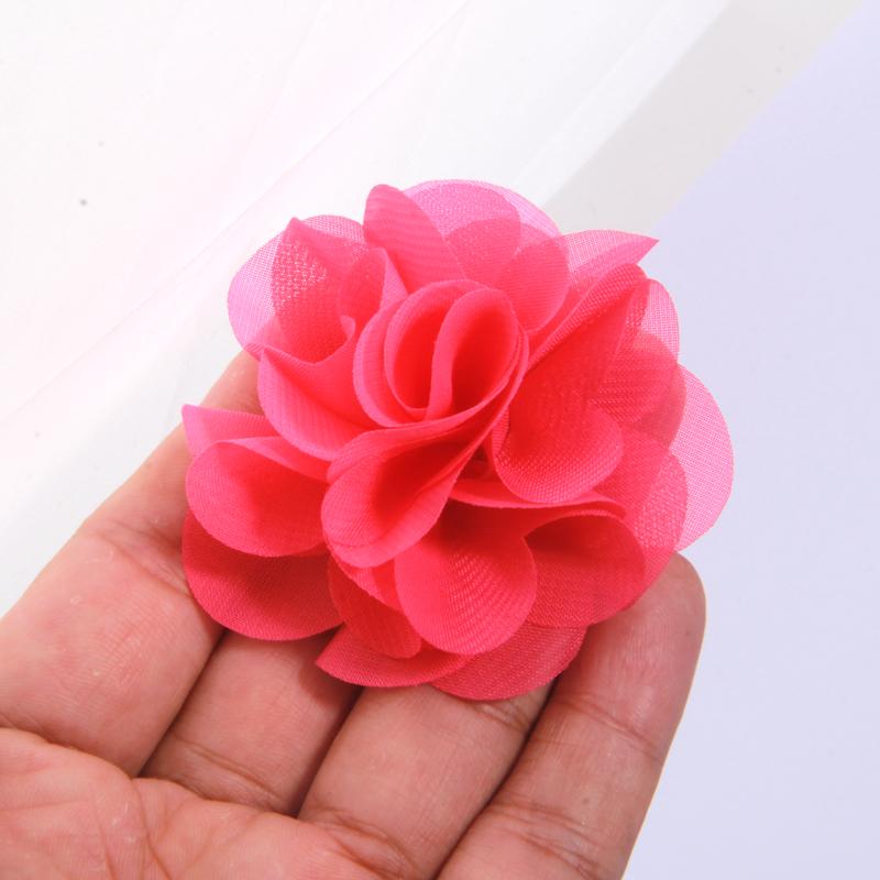 10 Stück 2,6" Tüll Niedlich Handgefertigt Kern Organza Chiffon Stoff Künstliche Gaze Blume Hochzeitskleid Hüte Stirnband Brosche DIY Zuhause
