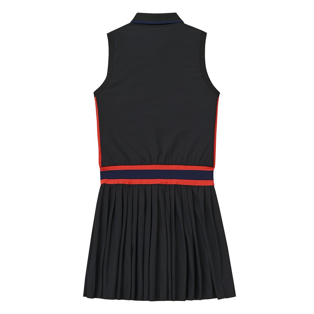 MARTINE GOLF Sleeveless Pleats One-Piece_Black