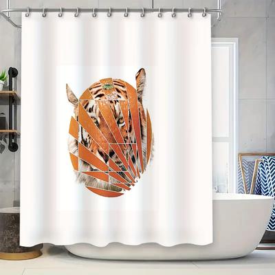 Modern Abstract Tiger Shower Curtain Waterproof Bathroom Decor Nature Wildlife Art Print Liner Home Living Room Canvas