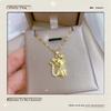 Elegant Golden-Tone Cat Pendant Necklace - Chic Stainless Steel Jewelry for Teenager, Perfect Birthday Gift for Family & Friends, Fashionable Accessor