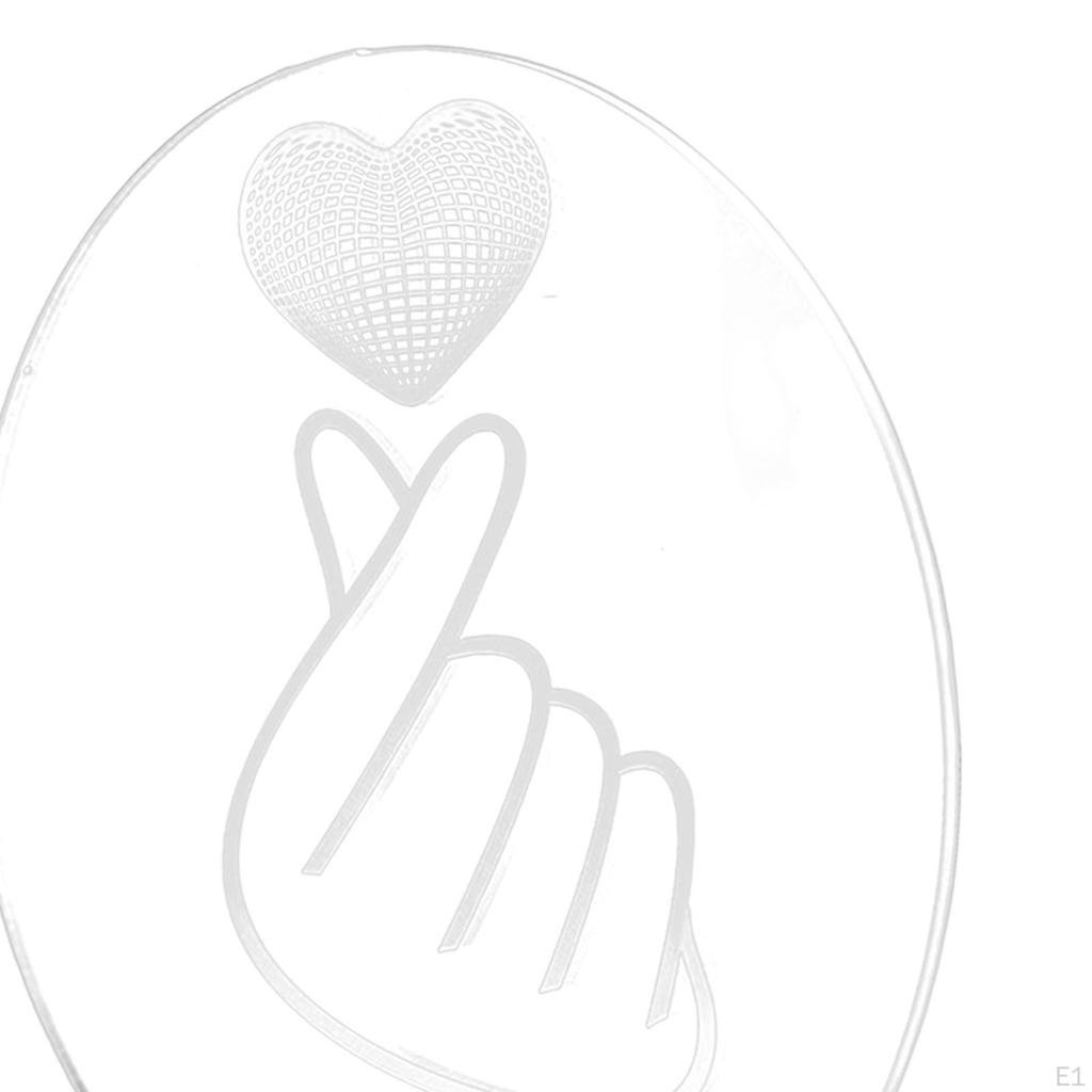 Sign Light Heart LED Lamp Decorative Bedside Night PVC Material Unique Design Suitable
