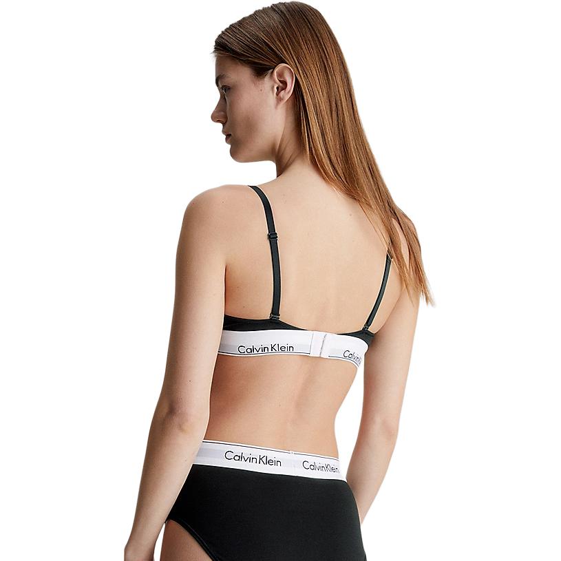 Calvin Klein Letter Print Triangle Bralette Women underwear Black 000QF5650E-001