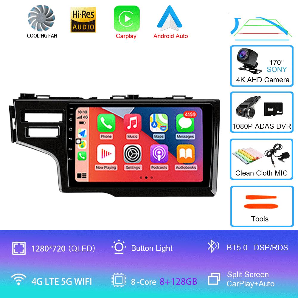 Car Radio Android 14 Carplay Auto Multimedia Player For Honda Fit Jazz 2014 2015 2016 2017 Autoradio GPS Stereo 2din Head Unit
