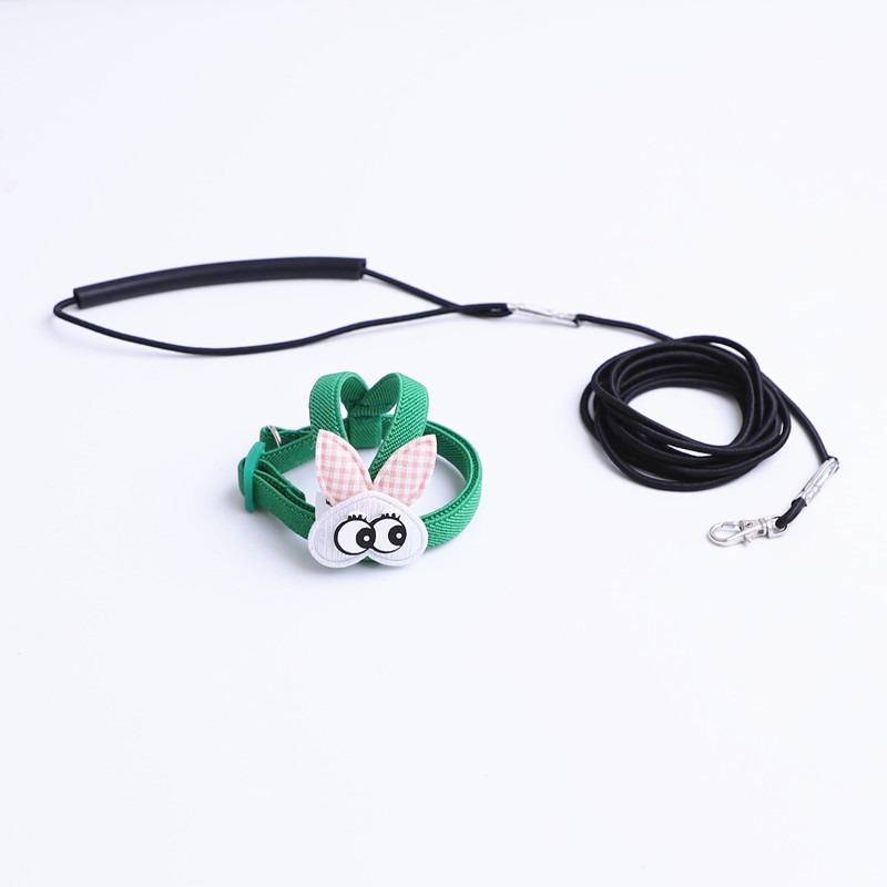 

Pet Bird Harness Leash Cute Cartoon Lightweight Bird Flying Harness Traction Rope for Scarlet Macaw M зелёный