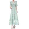 Women's Summer 2024 Floral French Retro Chiffon Long Dress - Over-the-Knee Cake Skirt