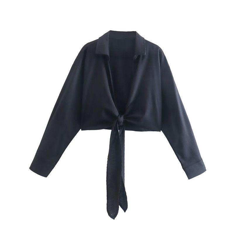 

Fashion Style Spring and Summer New Arrival Fashion Women s Fashion Clothing Stylish Bow Tie Linen Shirt 5427002 800 Black L