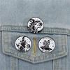 Moon Phase Witch Brooch Enamel Goth Pin Black Cats Designs Punk Jewelry For Halloween Accessories Gift