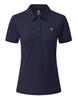 [Gopune] Women's Short-Sleeve Polo Shirt, Sweat-Wicking Quick-Dry Breathable UV-Cut, Stretch Collared Top for Golf Tennis Sports Casual (Navy, 2L)