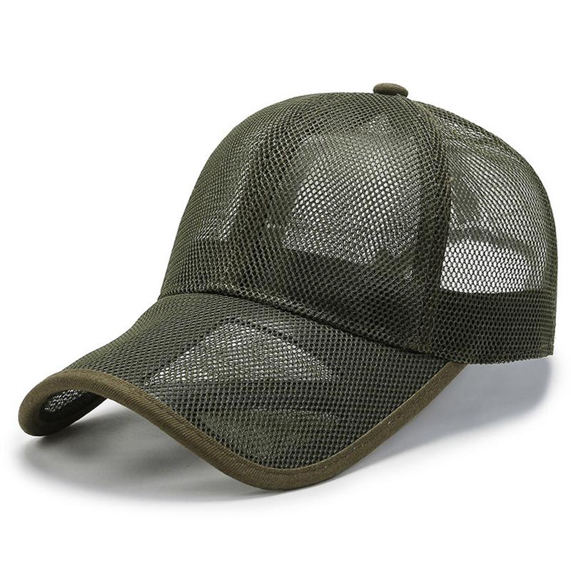 

1Pc Trucker Outdoor Men Summer Baseball Cap Breathable Adjustable Full Mesh Hat армія зелений колір