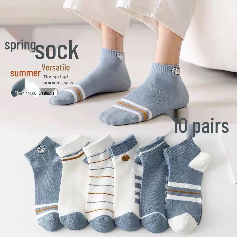 Men's Trendy Summer Low-Cut Socks: Breathable, Sweat-Wicking, Odor-Resistant Basketball Socks.