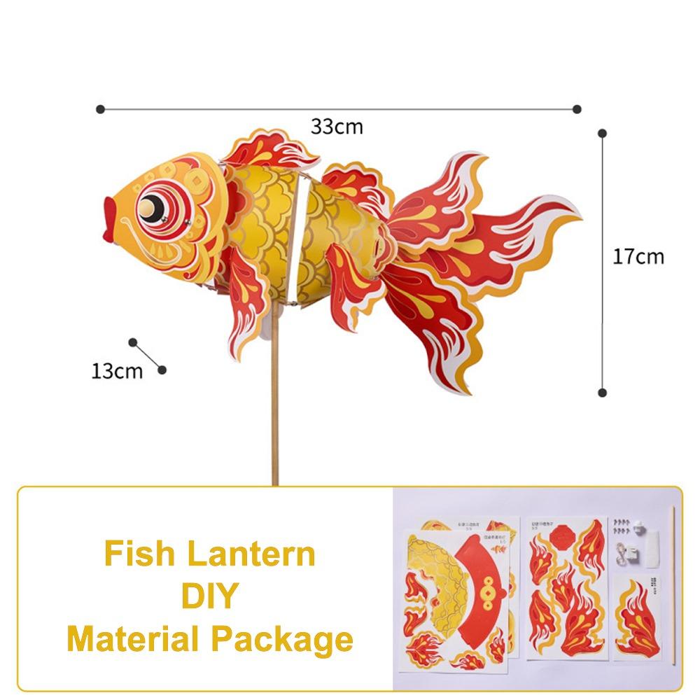 DIY Material Package New Year Fish Lantern Waterproof Hanging Ornament Handmade Lantern Festival Atmosphere Festival Lanterns