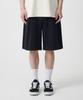 Double Knit One-Tuck Wide Sweat Shorts [Black]