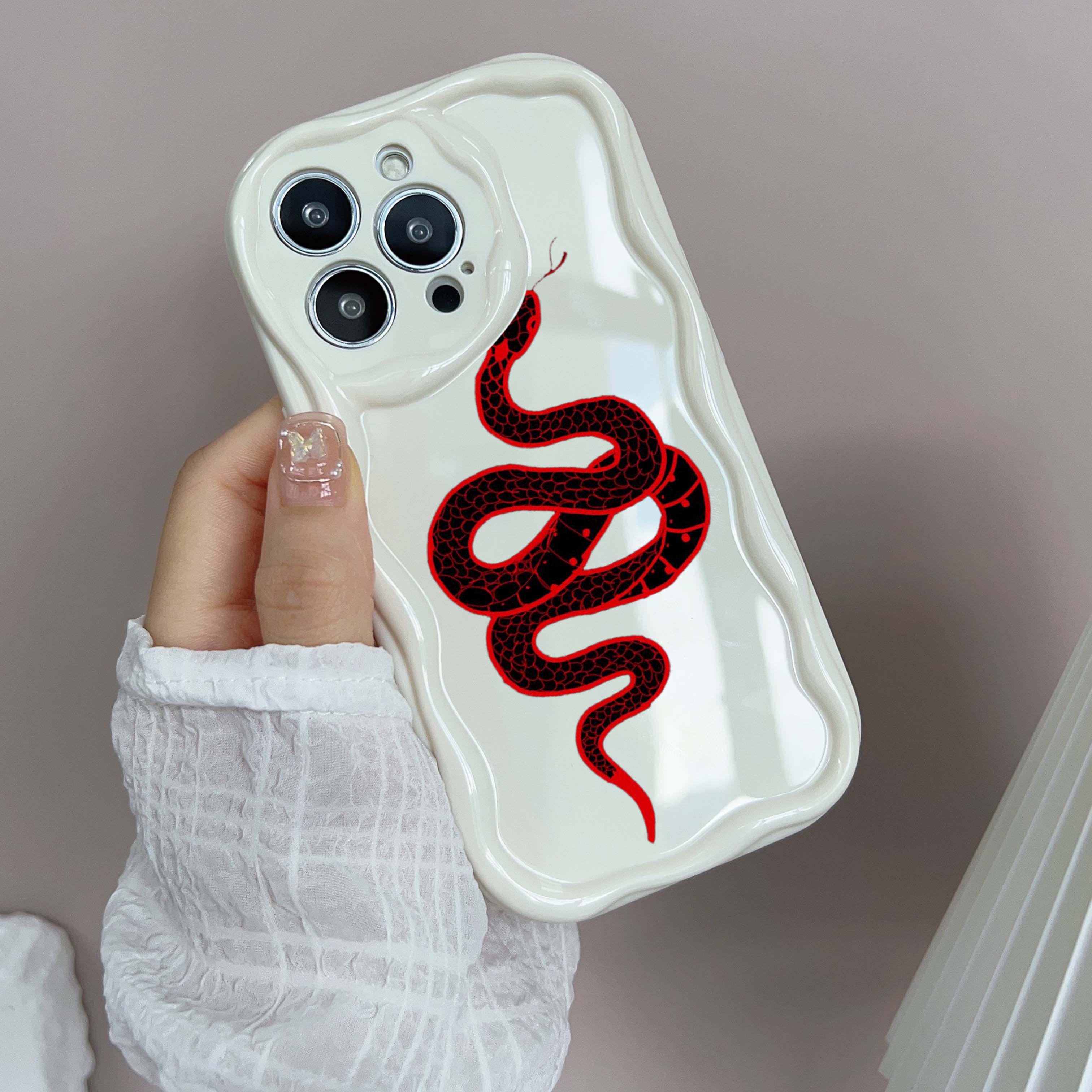 N73 Мягкие волнистые чехлы для телефонов со змеиным дизайном из черного золота для iPhone — фото 3