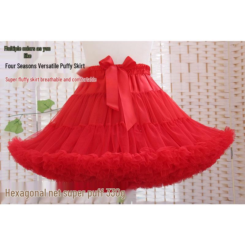 Weißer Erwachsenen Mesh Puffrock - Super Puffiger Halbkörper-Kostüm-Petticoat