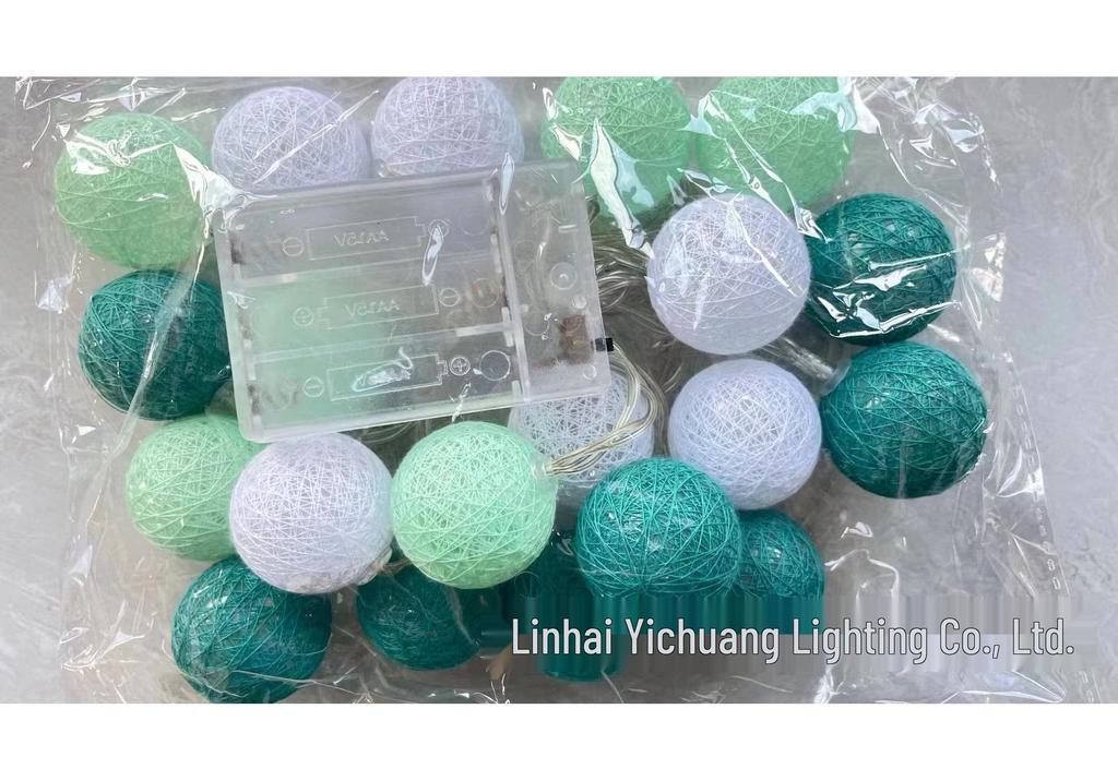 LED Cotton Ball String Lights for Girly Rooms, Festivals, and Christmas Decor