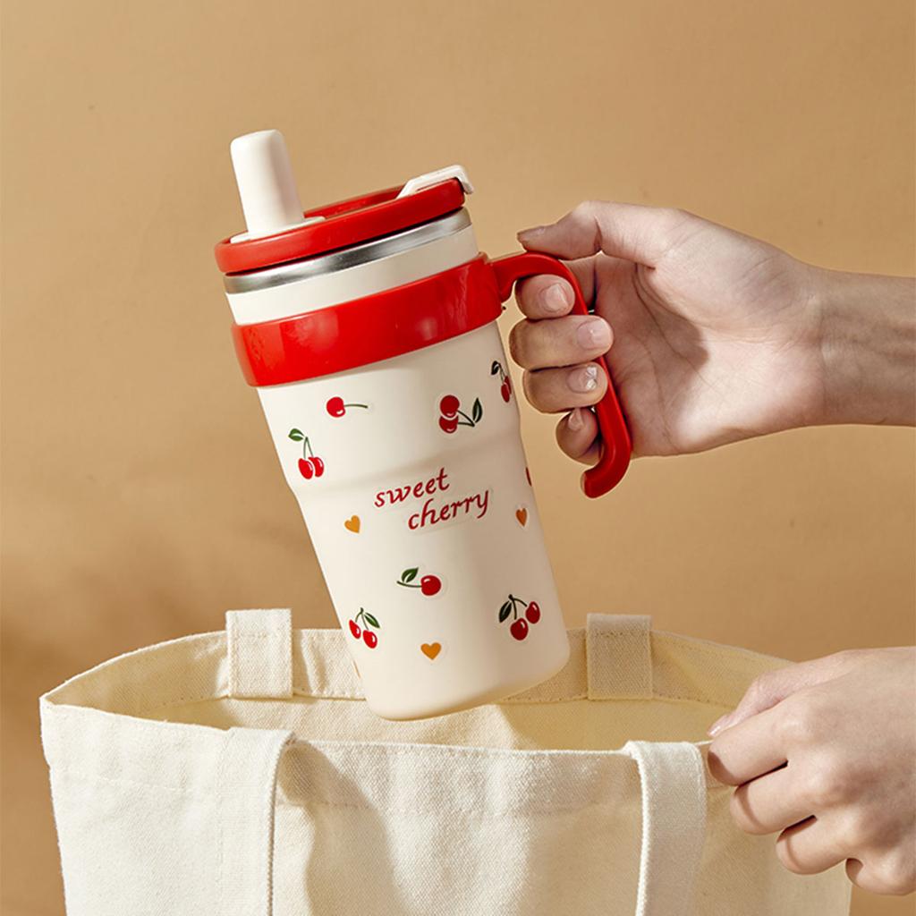 Portable Large Capacity Insulated Water Cup With Straw&Tea Strainer 304 Stainless Steel Leak-proof Water Bottle Drinkwa