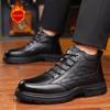 Fashion Autumn and Winter Men's Leather Shoes High Top Quality Genuine Leather Daily Business Office Outdoor Adult Warm Shoes Hot