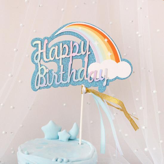 10-Pack 3D Hot Air Balloon & Rainbow Cake Toppers