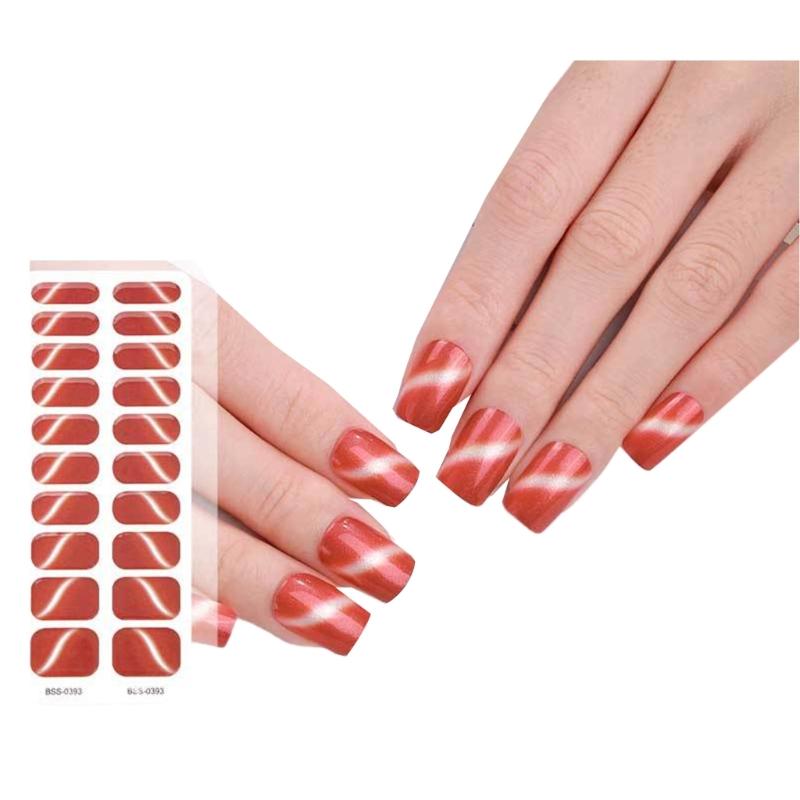 Semi Cured Gels Nails Stickers Nails Polish Strips Korean Style Gels Nails Strips Nails Art Decortions for Party