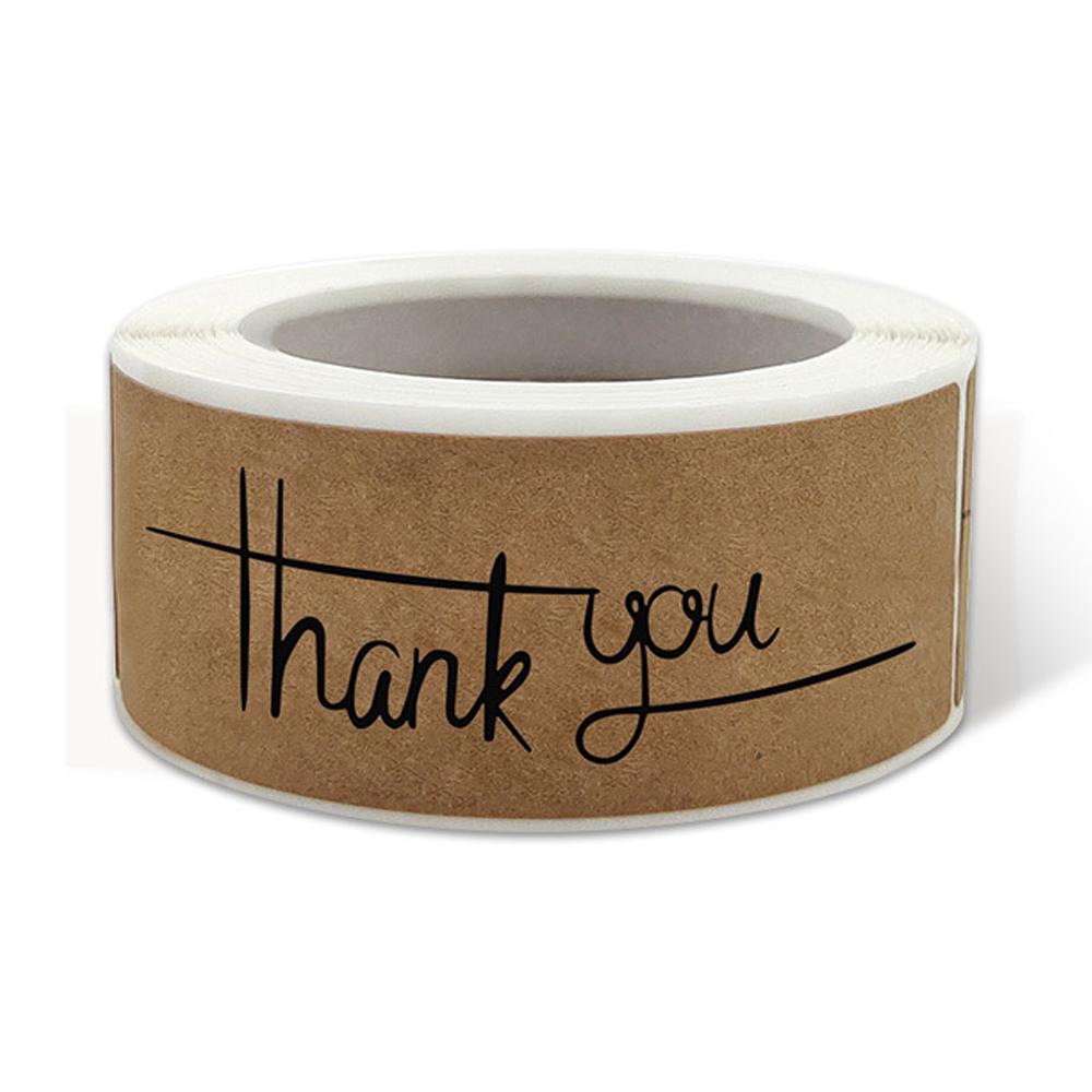 120 Pcs/Pack Thank You For Your Order Stickers 3x1 Inch Rectangle Labels For Small Business Handmade Decor Kraft Paper Stickers