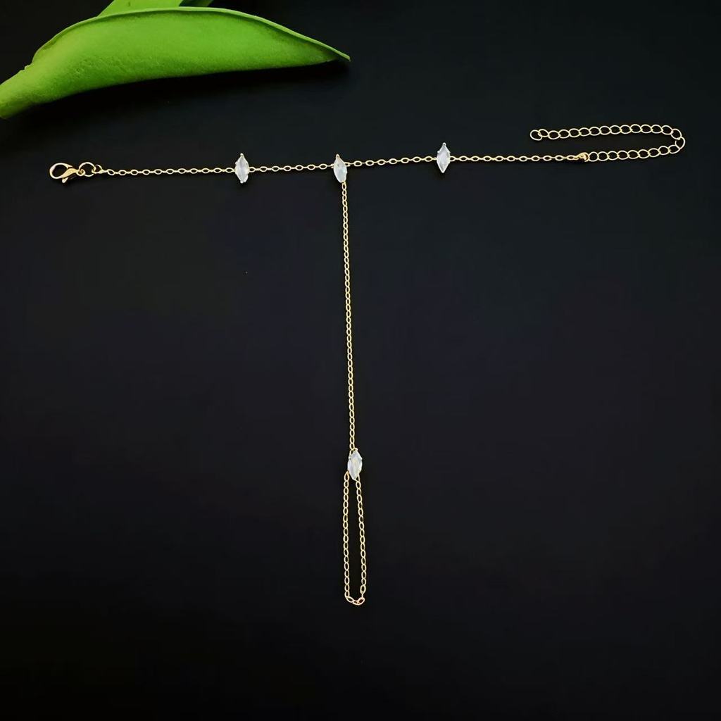 Modern Geometric Zirconia Womens Chain Bracelet With Electroplated Finish For Gift Travel