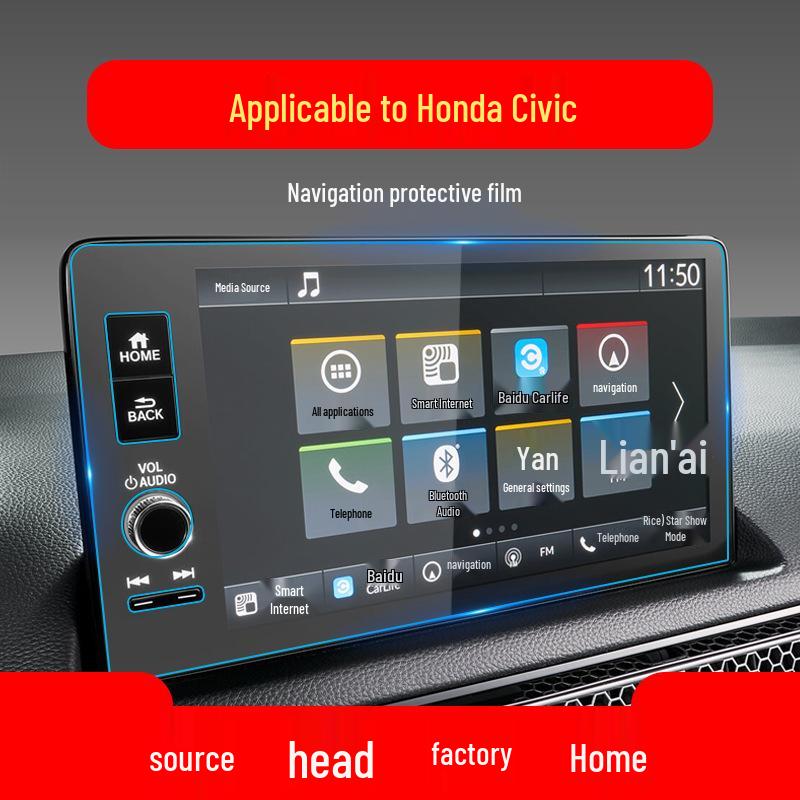 Tempered Glass Screen Protector for 25 Honda Civic Models' Center Console Navigation
