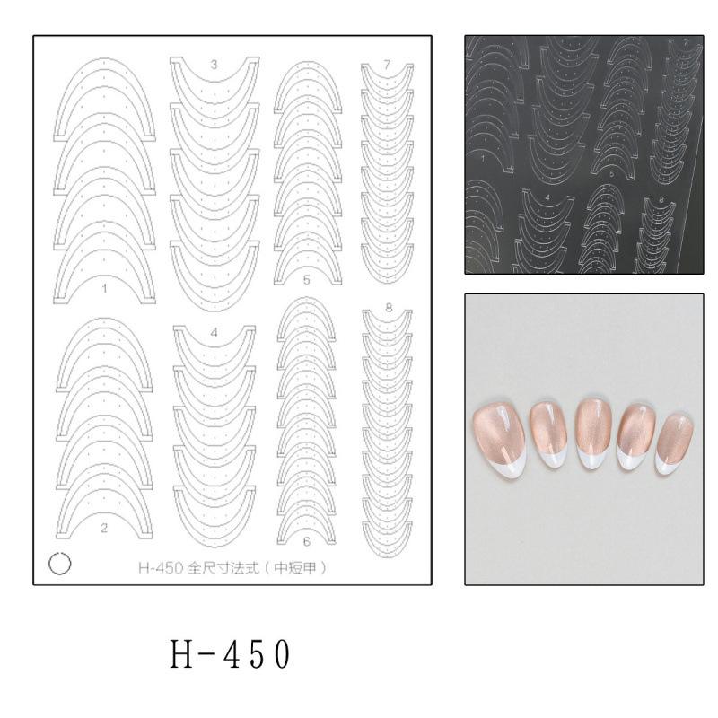 Fully Transparent Hollow French Nail Stickers Spray Painting Stencil French Edges Templates Patting Glue Adhesive Auxiliary Tool