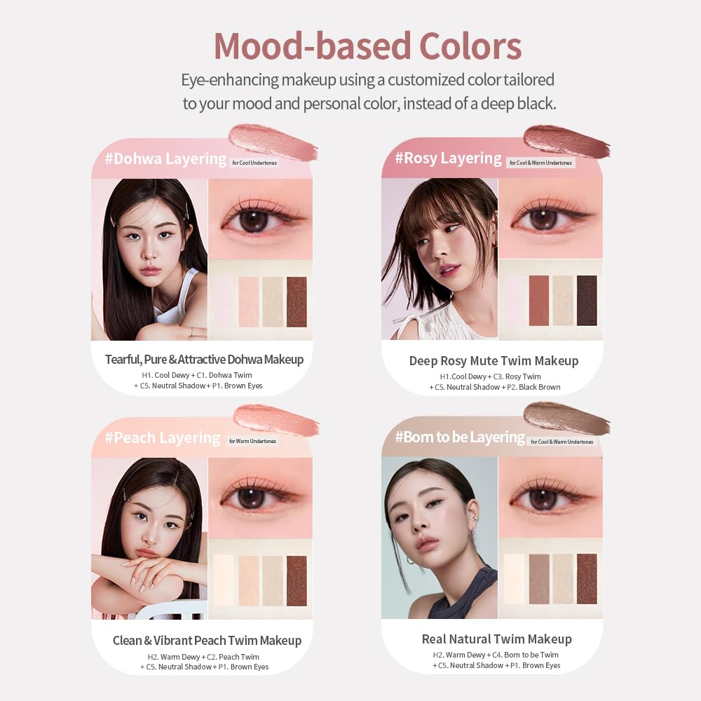 Heart Percent Dote On Mood Contour Eye Liner Slim Waterproof Pencil EyelinerTear BagTwimHighlighter (C2. Peach Twim) Korean Cosmetics