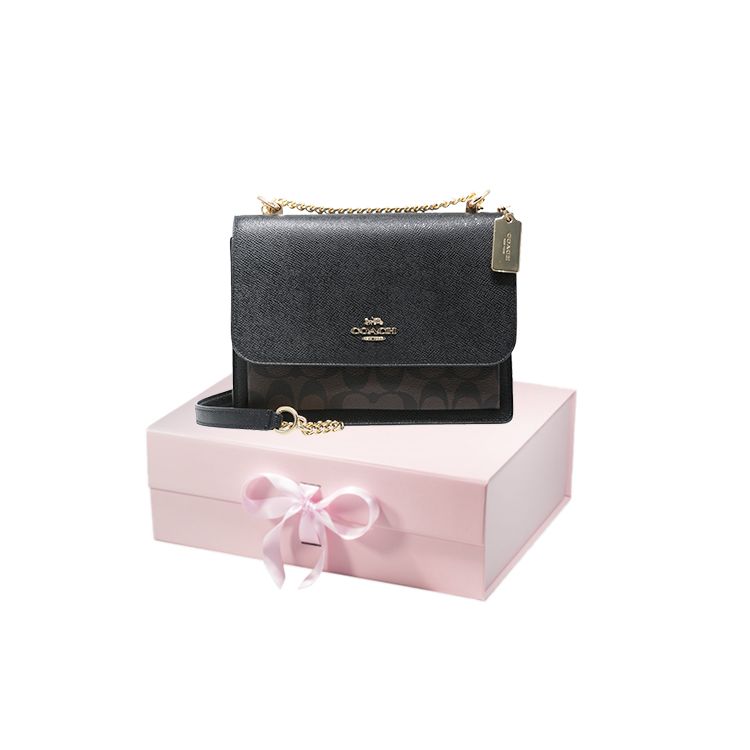 Coach Borsa a Spalla Klare 21 con Catena Borsa a Fisarmonica in Pelle Borsa a Spalla da Donna Nero 91019-IMAA8