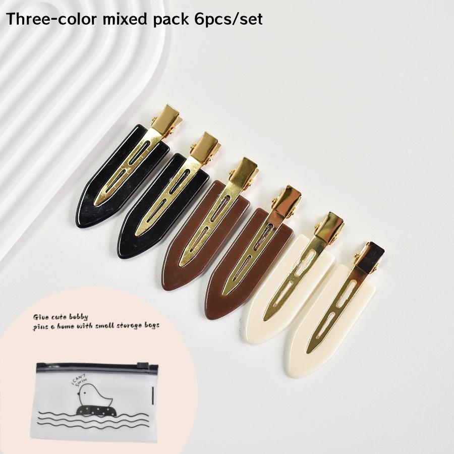 6PCS/SET Women's multi-colored acrylic non-bending hairpin Daily Makeup Face wash bangs broken hair Finish Traceless Hairpin Pro