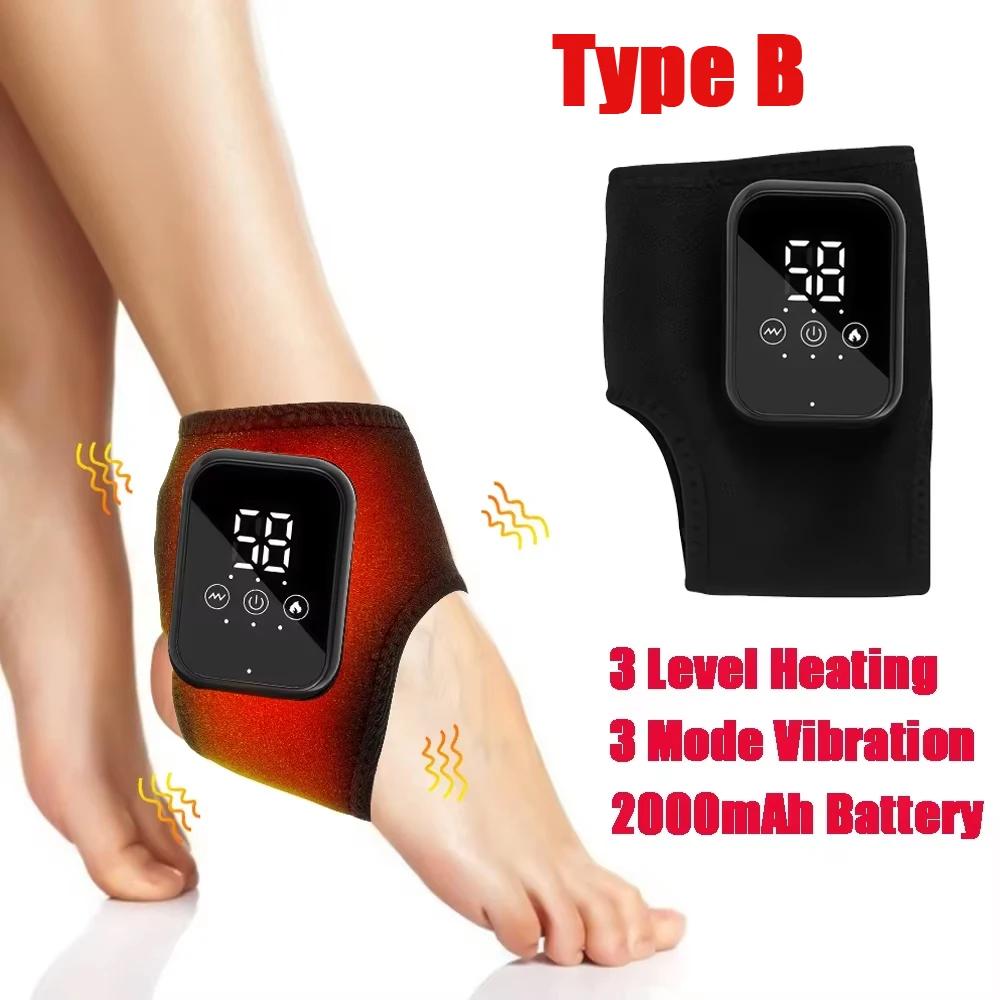Electric Heating Ankle Massager Vibration Machine Hot Thermal Ankle Brace 3 Levels Hot Compress Foot Sole Massager