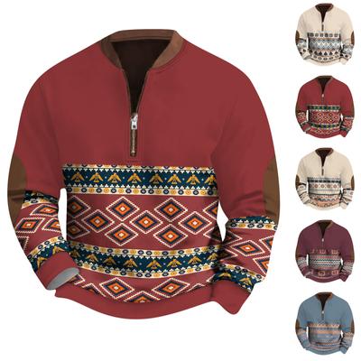 Erkek Retro Günlük Degrade Baskılı Sweatshirt