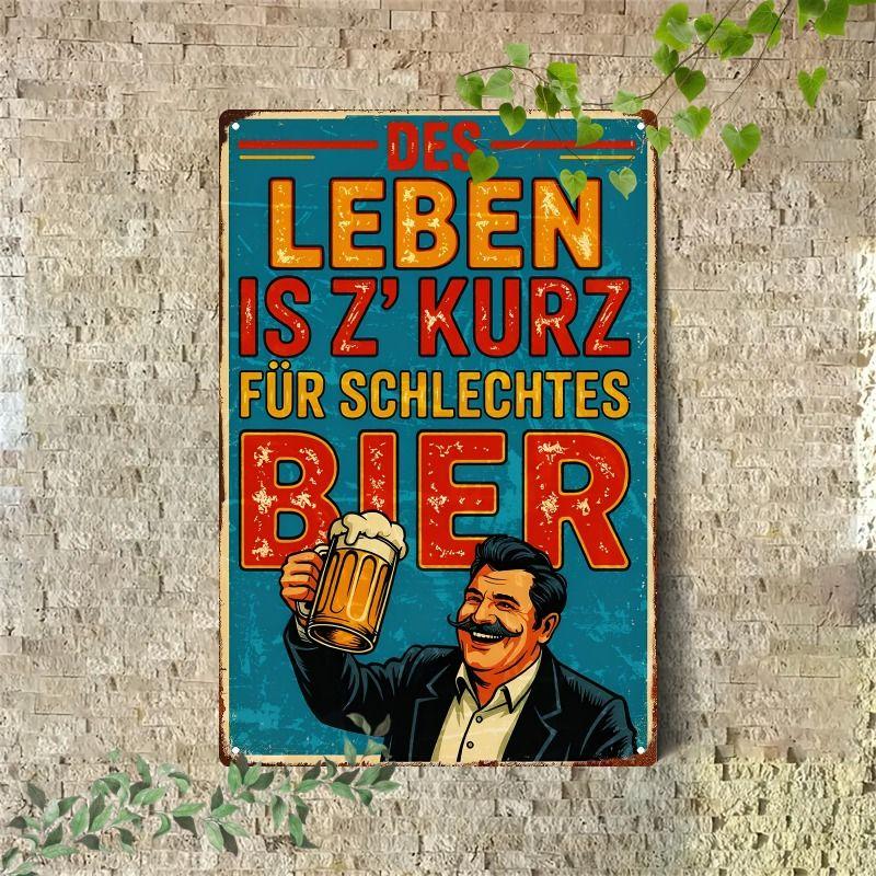 Retro Beer Theme Metal Tin Sign Bar Kitchen Wall Art Decor