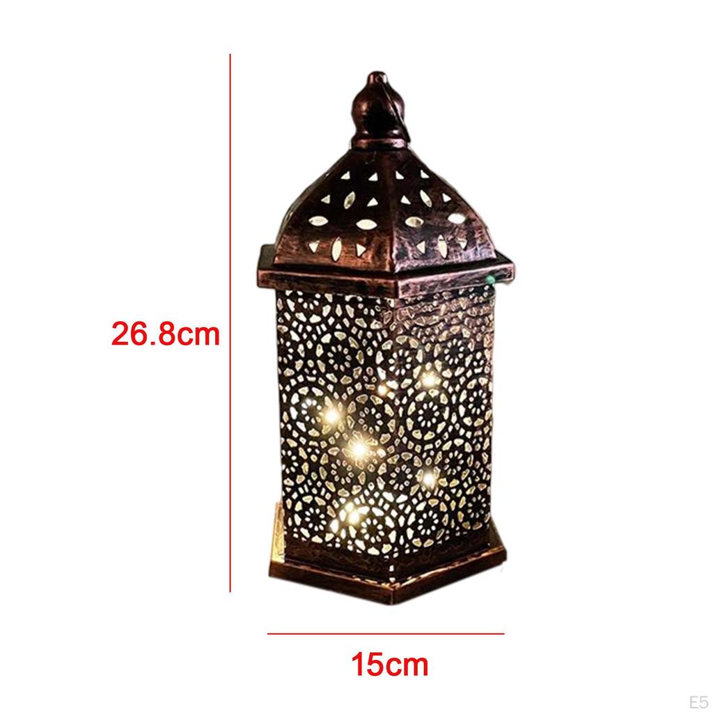 Retro Style Hanging Hollow Carved Light Battery Operated Desk Lamp for Room Ornament