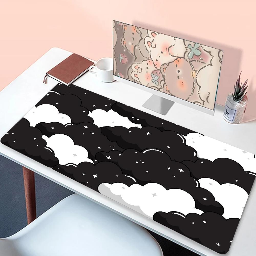 Mouse pad 90x40 Pastel Clouds Desk Mat XXL Kawaii Purple Keyboard Pad Non-slip Laptop Desk Office table Mat Kawaii Expansion pad
