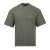 Embroidered Letter Logo Loose Fit Crew Neck Short Sleeve T-Shirt Men Tops Green EM001060-AF13715-U8142
