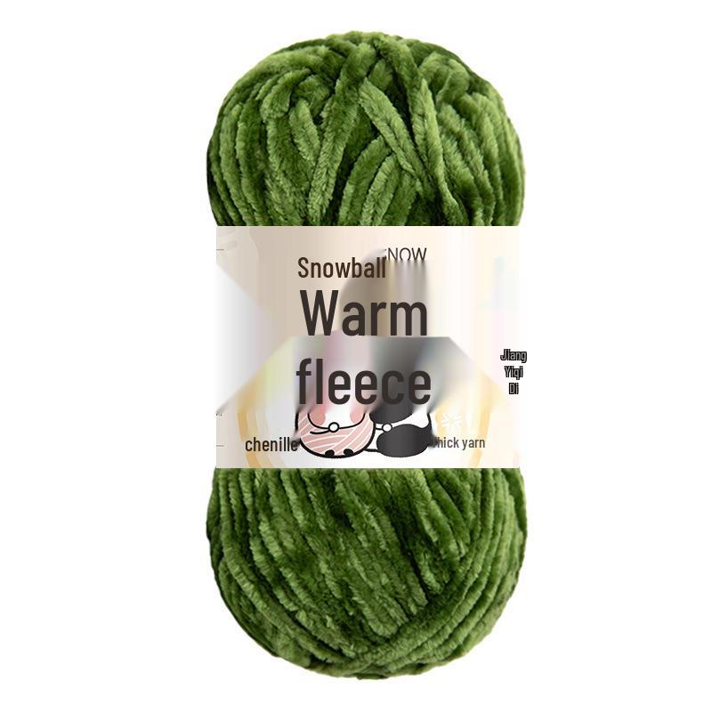 Jiate Snowball Chenille Yarn: Cozy, Thick, Fluffy Yarn for DIY Crochet, Gold Velvet Knit, Shoes, and Scarf Projects.